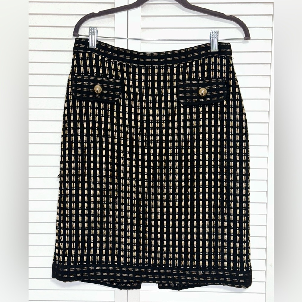 Milly skirt, size 8. Beautiful black and gold metallic skirt.